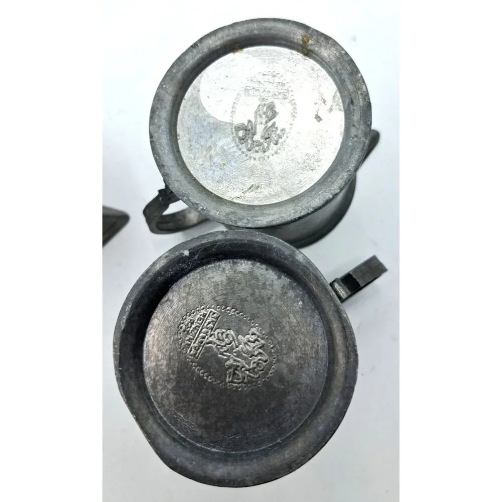 Guetezeichen Zinngerat RAL Pewter Mini Pitcher Set Unisex Small Gray Vintage‎